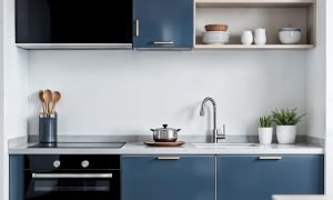 modern-kitchen-with-blue-cabinets-appliances